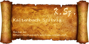 Kaltenbach Szilvia névjegykártya
